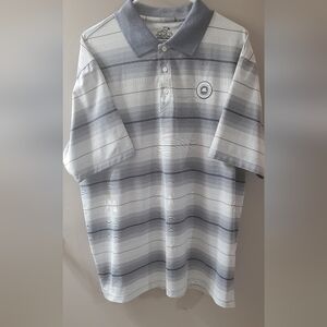 AHEAD Extreme Men's Polo Shirt in Gray and White Stripes